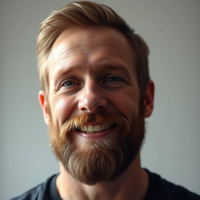 Portrettbilde av Lars Hansen, en mann med skjegg og et vennlig smil.